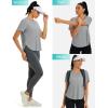 imageMAGCOMSEN Women Workout Short Sleeve Tops UPF 50 Sun T Shirt Quick Dry Moisture Wicking Shirts for Yoga Running HikingLight Grey