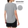 imageMAGCOMSEN Women Workout Short Sleeve Tops UPF 50 Sun T Shirt Quick Dry Moisture Wicking Shirts for Yoga Running HikingLight Grey