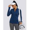 imageMAGCOMSEN Womens UPF 50 Athletic Jackets Full Zip Lightweight Workout Jacket SPF Sun Protection Shirts Hiking RunningDarkblue