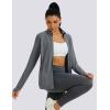 imageMAGCOMSEN Womens UPF 50 Athletic Jackets Full Zip Lightweight Workout Jacket SPF Sun Protection Shirts Hiking RunningGray