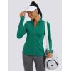 imageMAGCOMSEN Womens UPF 50 Athletic Jackets Full Zip Lightweight Workout Jacket SPF Sun Protection Shirts Hiking RunningGreen