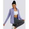 imageMAGCOMSEN Womens UPF 50 Athletic Jackets Full Zip Lightweight Workout Jacket SPF Sun Protection Shirts Hiking RunningLtpurple