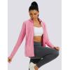 imageMAGCOMSEN Womens UPF 50 Athletic Jackets Full Zip Lightweight Workout Jacket SPF Sun Protection Shirts Hiking RunningPink