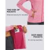 imageMAGCOMSEN Womens UPF 50 Athletic Jackets Full Zip Lightweight Workout Jacket SPF Sun Protection Shirts Hiking RunningPink