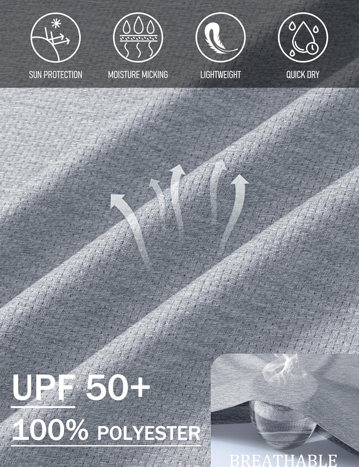 imageMAGCOMSEN Mens Long Sleeve Shirts UPF 50 Sun Protection Dry Fit Shirts Athletic Fishing Hiking Workout Rash GuardLight Grey