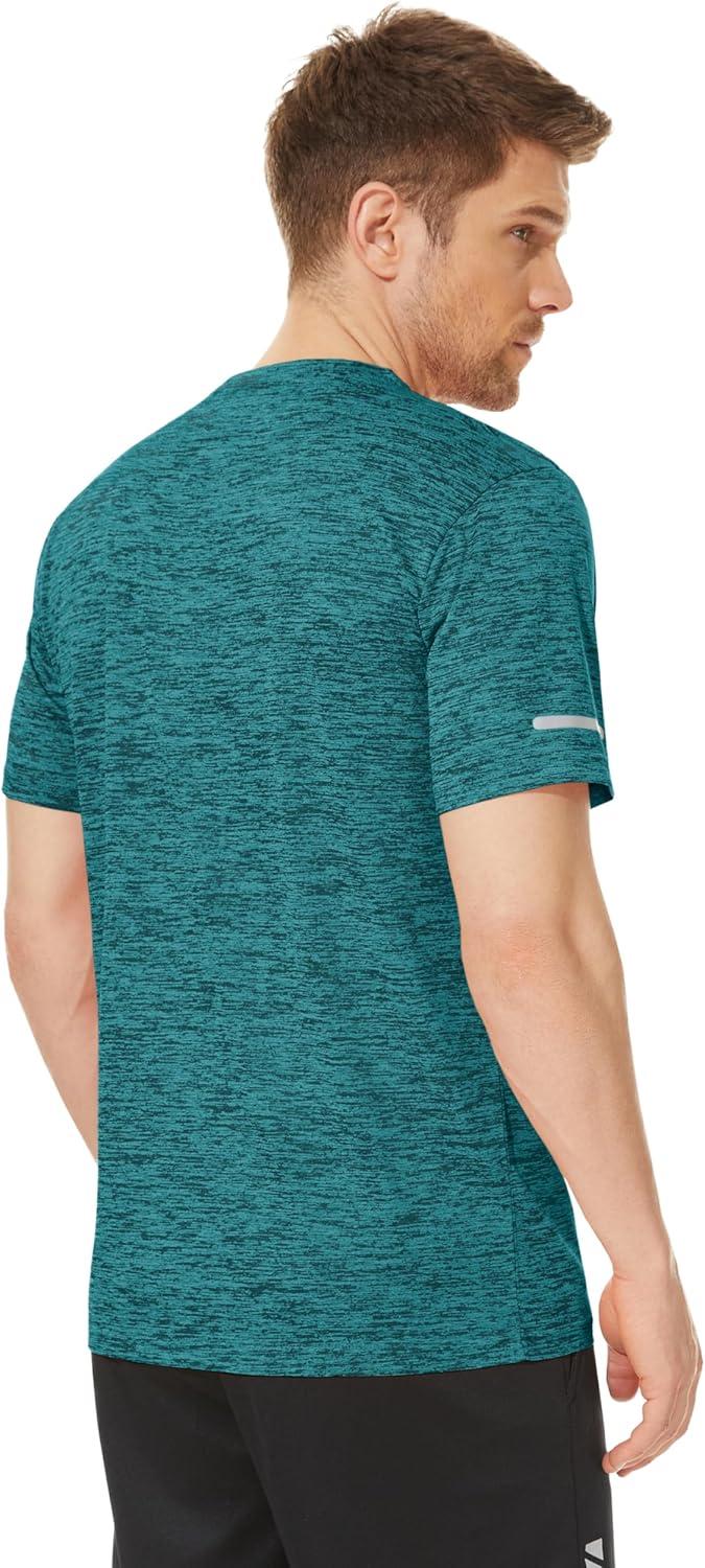 imageMAGCOMSEN Mens Workout T Shirts Athletic Short Sleeve Crew Neck Tee Lightweight Dry Fit Running Gym ShirtsJade Green