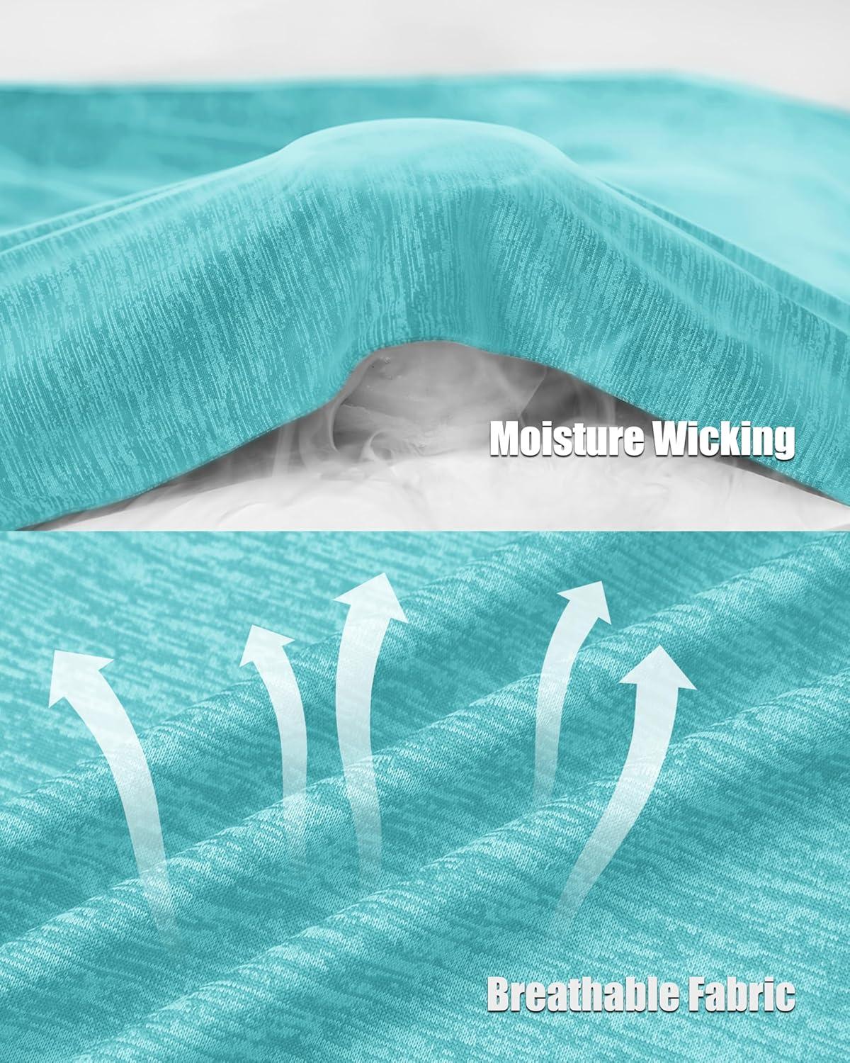 imageMAGCOMSEN Mens Workout T Shirts Athletic Short Sleeve Crew Neck Tee Lightweight Dry Fit Running Gym ShirtsLight Green