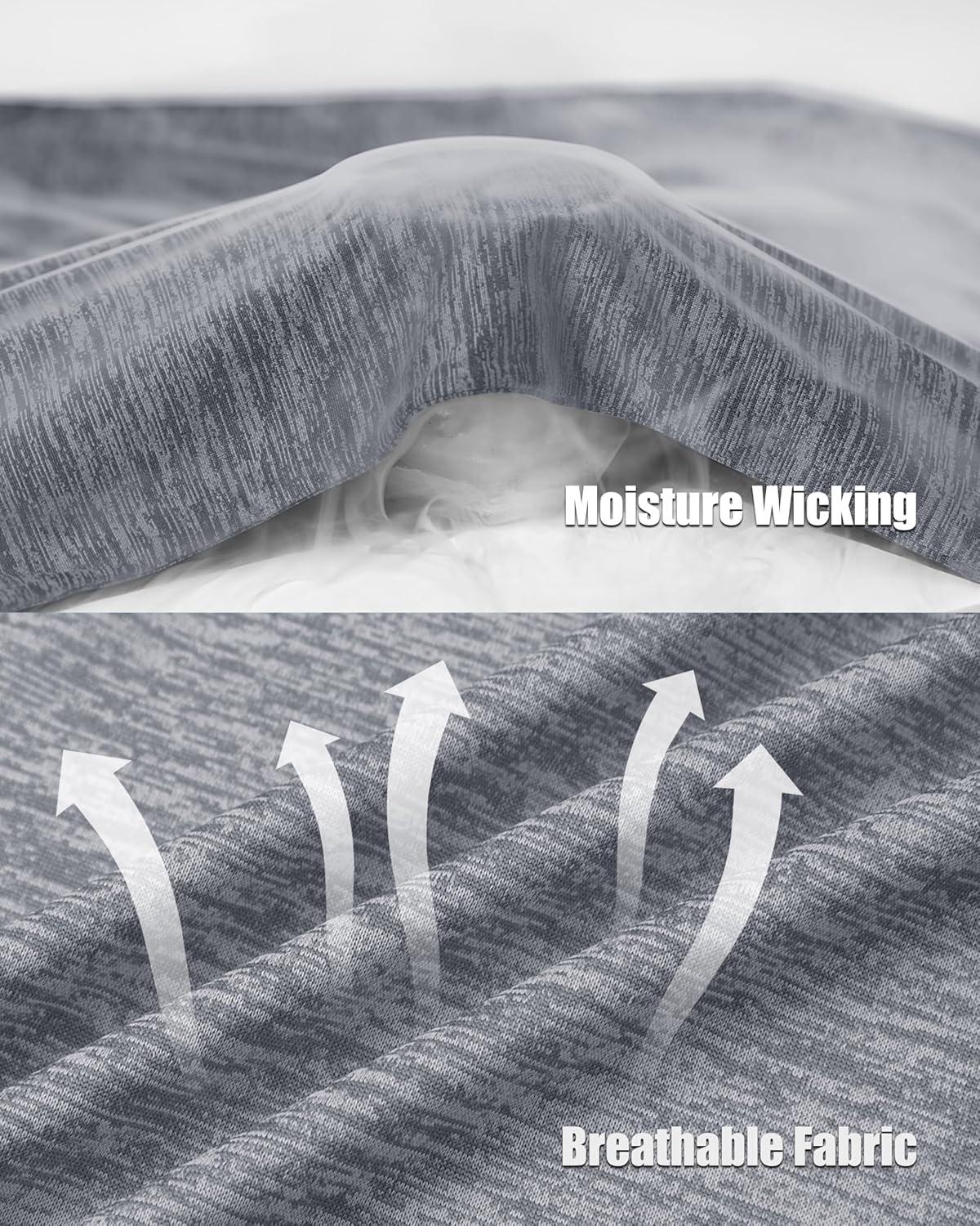 imageMAGCOMSEN Mens Workout T Shirts Athletic Short Sleeve Crew Neck Tee Lightweight Dry Fit Running Gym ShirtsLight Grey