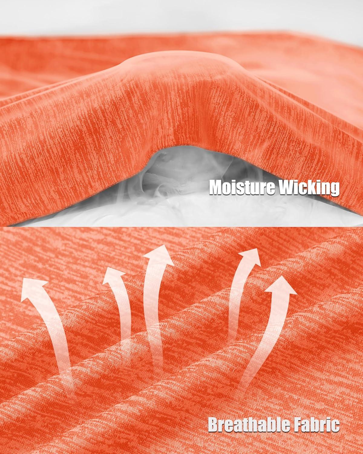 imageMAGCOMSEN Mens Workout T Shirts Athletic Short Sleeve Crew Neck Tee Lightweight Dry Fit Running Gym ShirtsOrange