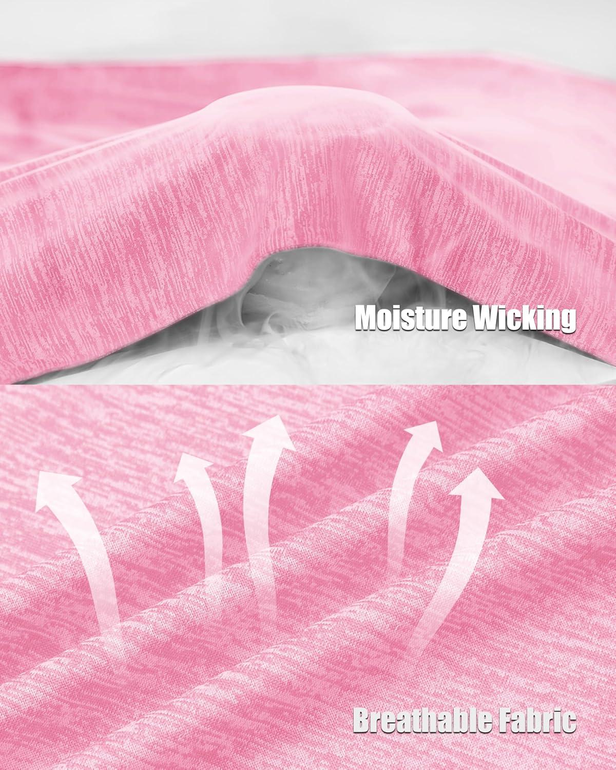 imageMAGCOMSEN Mens Workout T Shirts Athletic Short Sleeve Crew Neck Tee Lightweight Dry Fit Running Gym ShirtsPink