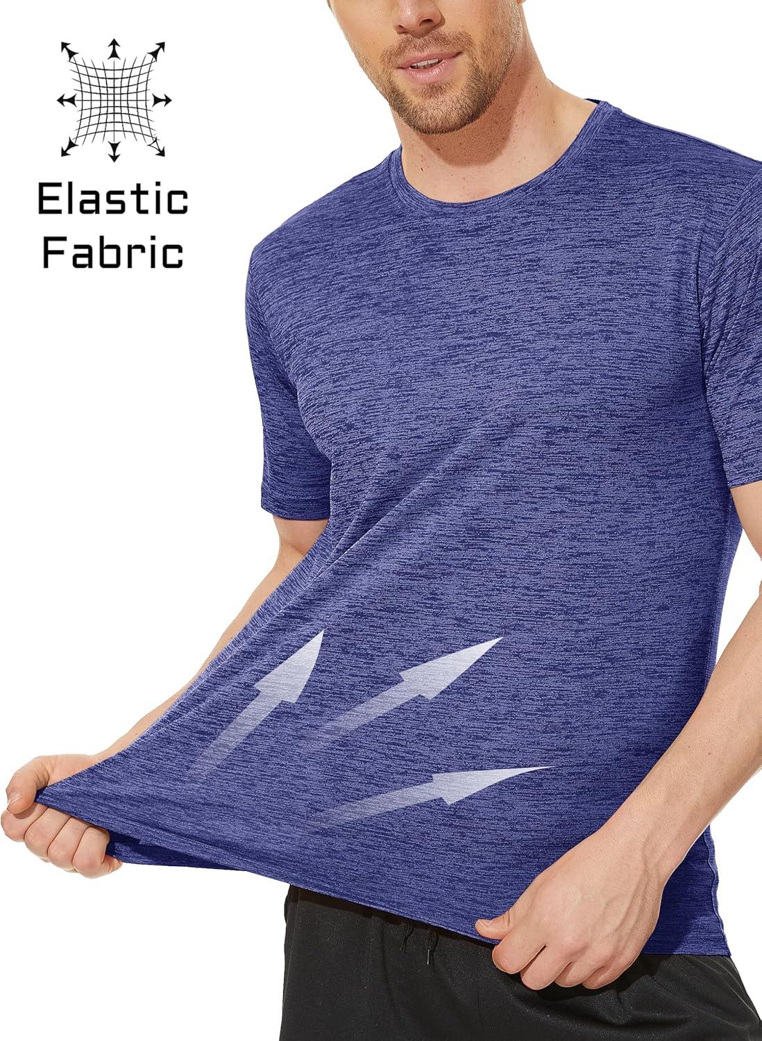 imageMAGCOMSEN Mens Workout T Shirts Athletic Short Sleeve Crew Neck Tee Lightweight Dry Fit Running Gym ShirtsViolet