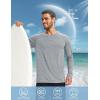 imageMAGCOMSEN Mens Long Sleeve Shirts UPF 50 Sun Protection Dry Fit Shirts Athletic Fishing Hiking Workout Rash GuardLight Grey