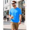 imageMAGCOMSEN Mens TShirts Short Sleeve Cotton Crew Neck Soft Breathable T Shirts Casual Plain Classic Summer TeesAzure