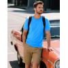imageMAGCOMSEN Mens TShirts Short Sleeve Cotton Crew Neck Soft Breathable T Shirts Casual Plain Classic Summer TeesAzure