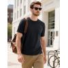 imageMAGCOMSEN Mens TShirts Short Sleeve Cotton Crew Neck Soft Breathable T Shirts Casual Plain Classic Summer TeesBlack
