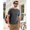imageMAGCOMSEN Mens TShirts Short Sleeve Cotton Crew Neck Soft Breathable T Shirts Casual Plain Classic Summer TeesDark Grey