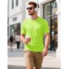 imageMAGCOMSEN Mens TShirts Short Sleeve Cotton Crew Neck Soft Breathable T Shirts Casual Plain Classic Summer TeesFluorescent Green
