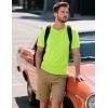 imageMAGCOMSEN Mens TShirts Short Sleeve Cotton Crew Neck Soft Breathable T Shirts Casual Plain Classic Summer TeesFluorescent Green