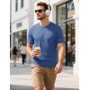 imageMAGCOMSEN Mens TShirts Short Sleeve Cotton Crew Neck Soft Breathable T Shirts Casual Plain Classic Summer TeesGrey Blue