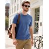 imageMAGCOMSEN Mens TShirts Short Sleeve Cotton Crew Neck Soft Breathable T Shirts Casual Plain Classic Summer TeesGrey Blue