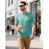 imageMAGCOMSEN Mens TShirts Short Sleeve Cotton Crew Neck Soft Breathable T Shirts Casual Plain Classic Summer TeesGrey Green