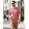 imageMAGCOMSEN Mens TShirts Short Sleeve Cotton Crew Neck Soft Breathable T Shirts Casual Plain Classic Summer TeesGrey Pink