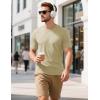 imageMAGCOMSEN Mens TShirts Short Sleeve Cotton Crew Neck Soft Breathable T Shirts Casual Plain Classic Summer TeesKhaki
