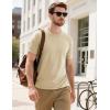 imageMAGCOMSEN Mens TShirts Short Sleeve Cotton Crew Neck Soft Breathable T Shirts Casual Plain Classic Summer TeesLight Apricot