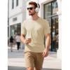 imageMAGCOMSEN Mens TShirts Short Sleeve Cotton Crew Neck Soft Breathable T Shirts Casual Plain Classic Summer TeesLight Apricot