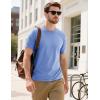 imageMAGCOMSEN Mens TShirts Short Sleeve Cotton Crew Neck Soft Breathable T Shirts Casual Plain Classic Summer TeesLight Blue