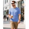 imageMAGCOMSEN Mens TShirts Short Sleeve Cotton Crew Neck Soft Breathable T Shirts Casual Plain Classic Summer TeesLight Blue