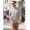 imageMAGCOMSEN Mens TShirts Short Sleeve Cotton Crew Neck Soft Breathable T Shirts Casual Plain Classic Summer TeesLight Grey