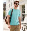 imageMAGCOMSEN Mens TShirts Short Sleeve Cotton Crew Neck Soft Breathable T Shirts Casual Plain Classic Summer TeesLight Lake Blue