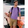 imageMAGCOMSEN Mens TShirts Short Sleeve Cotton Crew Neck Soft Breathable T Shirts Casual Plain Classic Summer TeesLight Purple