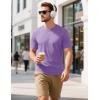 imageMAGCOMSEN Mens TShirts Short Sleeve Cotton Crew Neck Soft Breathable T Shirts Casual Plain Classic Summer TeesLight Purple