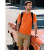 imageMAGCOMSEN Mens TShirts Short Sleeve Cotton Crew Neck Soft Breathable T Shirts Casual Plain Classic Summer TeesOrange