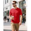 imageMAGCOMSEN Mens TShirts Short Sleeve Cotton Crew Neck Soft Breathable T Shirts Casual Plain Classic Summer TeesTomato Red