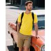 imageMAGCOMSEN Mens TShirts Short Sleeve Cotton Crew Neck Soft Breathable T Shirts Casual Plain Classic Summer TeesYellow