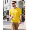 imageMAGCOMSEN Mens TShirts Short Sleeve Cotton Crew Neck Soft Breathable T Shirts Casual Plain Classic Summer TeesYellow