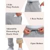 imageMAGCOMSEN Mens Winter Fleece Pants Sherpa Lined Sweatpants Thermal Warm Thicken Pants Active Joggers with 3 PocketsLight Grey
