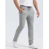 imageMAGCOMSEN Mens Winter Fleece Pants Sherpa Lined Sweatpants Thermal Warm Thicken Pants Active Joggers with 3 PocketsLight Grey