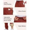 imageMAGCOMSEN Mens Winter Fleece Pants Sherpa Lined Sweatpants Thermal Warm Thicken Pants Active Joggers with 3 PocketsOrange Red