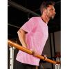 imageMAGCOMSEN Mens Workout T Shirts Athletic Short Sleeve Crew Neck Tee Lightweight Dry Fit Running Gym ShirtsPink