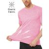 imageMAGCOMSEN Mens Workout T Shirts Athletic Short Sleeve Crew Neck Tee Lightweight Dry Fit Running Gym ShirtsPink