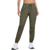 imageMAGCOMSEN Womens Hiking Pants Lightweight Quick Dry Athletic Running Joggers with Pockets Outdoor Travel SweatpantsArmy Green