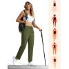 imageMAGCOMSEN Womens Hiking Pants Lightweight Quick Dry UPF 50 Water Resistant Elastic Waist Golf Travel Pants Zip PocketsArmy Green