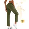 imageMAGCOMSEN Womens Hiking Pants Lightweight Quick Dry UPF 50 Water Resistant Elastic Waist Golf Travel Pants Zip PocketsArmy Green