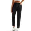 imageMAGCOMSEN Womens Hiking Pants Lightweight Quick Dry UPF 50 Water Resistant Elastic Waist Golf Travel Pants Zip PocketsBlack