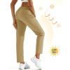 imageMAGCOMSEN Womens Hiking Pants Lightweight Quick Dry UPF 50 Water Resistant Elastic Waist Golf Travel Pants Zip PocketsKhaki