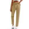 imageMAGCOMSEN Womens Hiking Pants Lightweight Quick Dry UPF 50 Water Resistant Elastic Waist Golf Travel Pants Zip PocketsKhaki